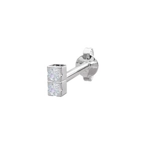  Piercing smykke - Pierce52, sølv ørestik med zirkonia - 325 139